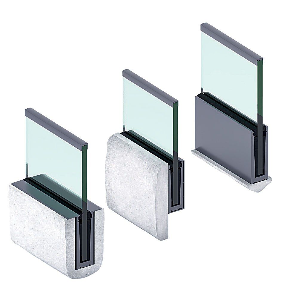 Garde-corps aluminium et verre Comfort Line Minim — section 42 x 120 mm