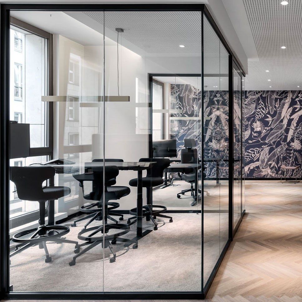 Cloison vitrée bord-à-bord Slim Line — Aluminium Innovation