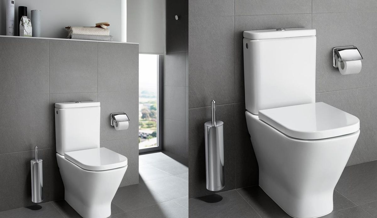 Pack WC compact Roca The Gap Clean Rim sur pied — réservoir 3/6 L
